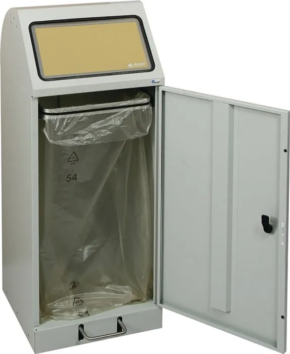 Wertstoffsammler 70l H1000xB400xT380mm lichtgrau Müllsackhalter,Trethebel STUMPF