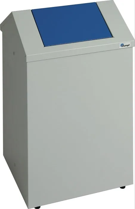 Putzwollkasten H570xB330xT310mm Geh.lichtgrau/Klappe enzianblau Stahlbl.STUMPF