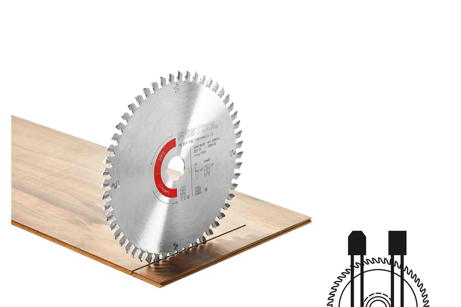 Festool Kreissägeblatt HW 168x1,8x20 TF 52 LAMINATE/HPL - 205766