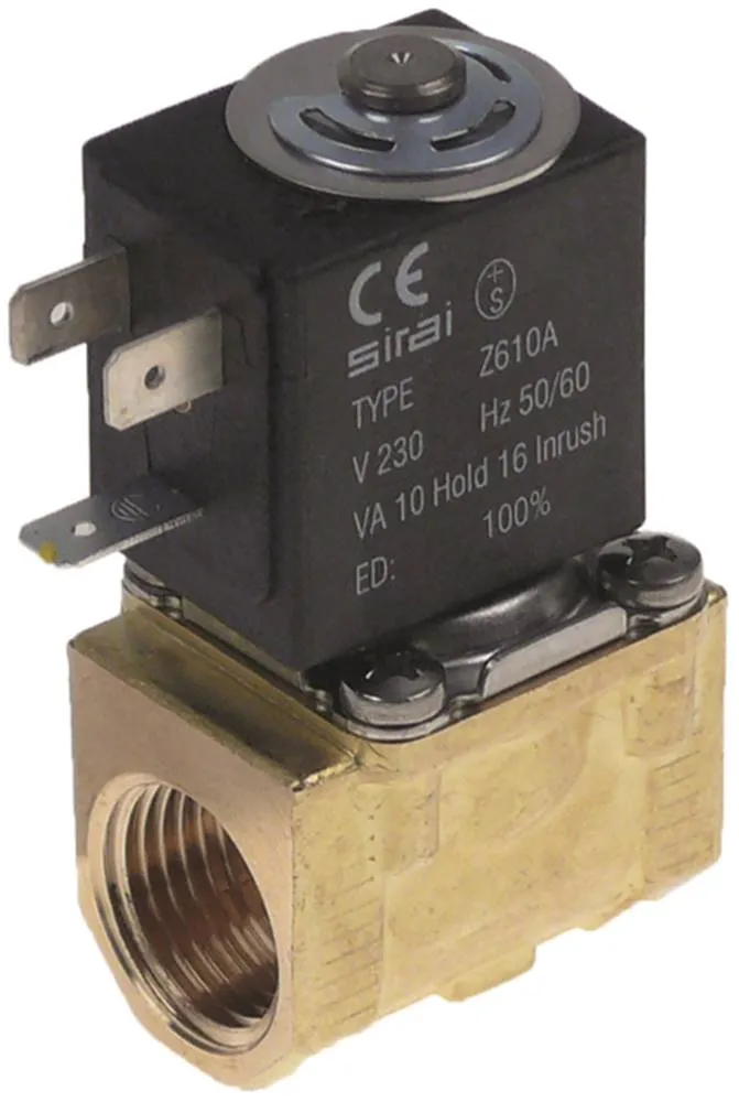 SIRAI Magnetventil für Hoonved aus Messing 230VAC 0,35bar 10bar EPDM