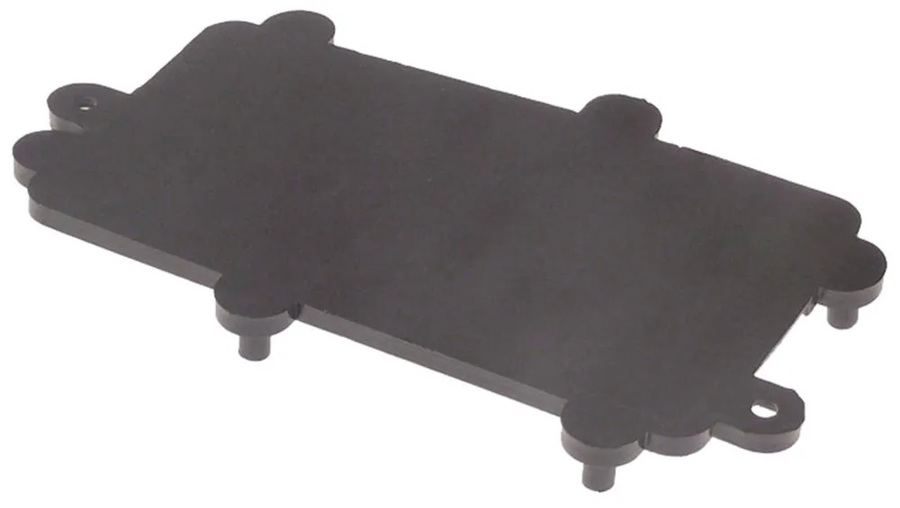 Bodenplatte für Platine schwarz aus Kunststoff Tiefe 4mm Breite 153mm