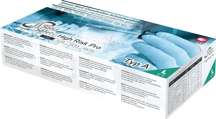 Einw.-Handsch.HighRisk Pro Gr.L blau PSA III Nitril