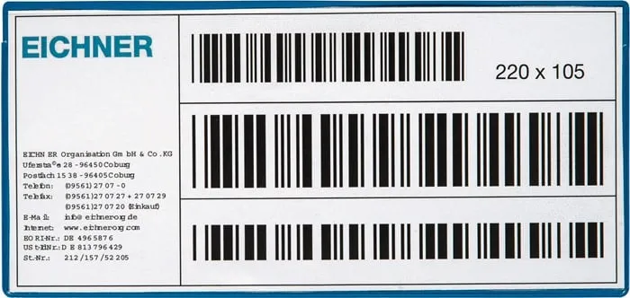 Etikettentasche B220xH105mm magn.10St./Pack EICHNER VE: 10St.