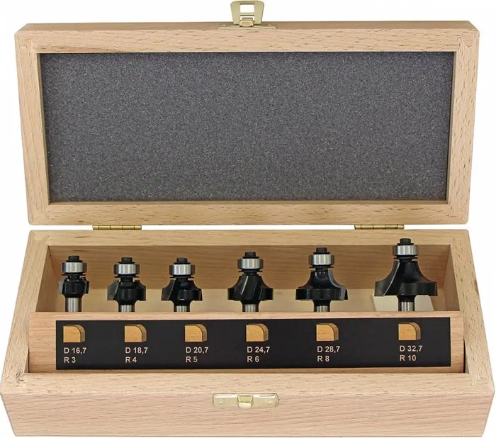 Abrundfräsersatz 973CT06A03 HM Schaft-D.8mm 6-tlg.