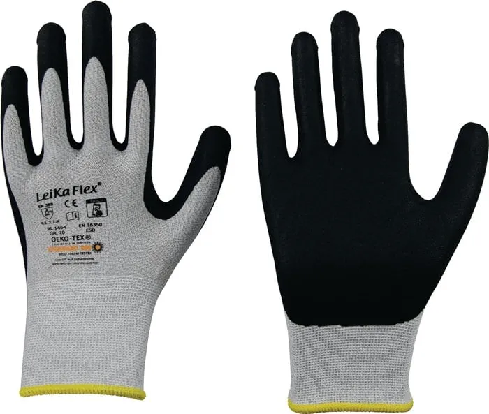 Handschuhe LeikaFlex® Touch 1464 Gr.10 grau/schwarz EN 388 PSA II 12