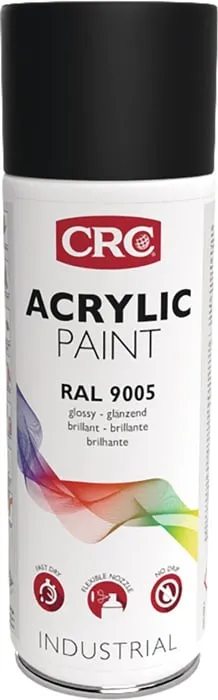 Farbschutzlackspray ACRYLIC PAINT tiefschw. glänzend RAL9005 400ml Spraydose CRC VE: 6St.