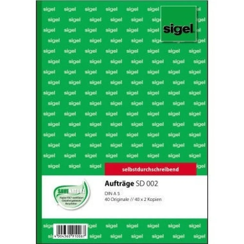 Sigel Auftragsformular SD002 DIN A5 selbstdurchschreibend 3x40Blatt
