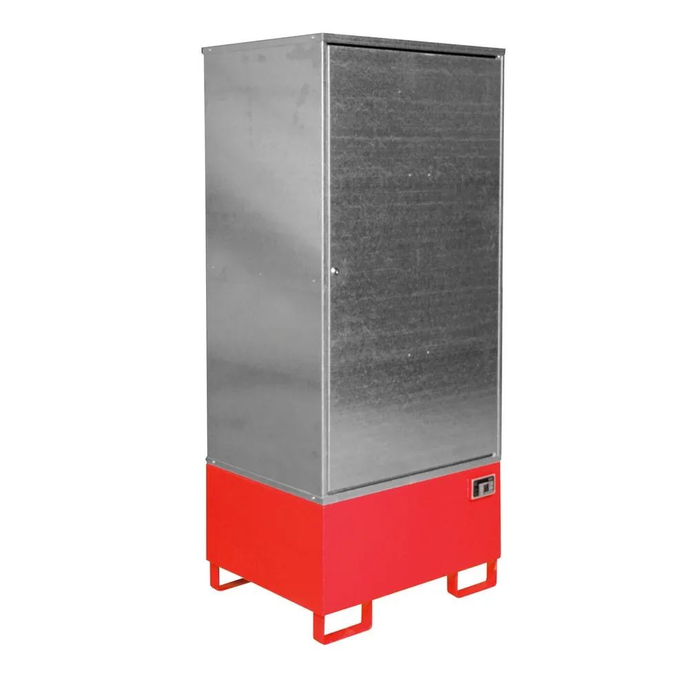 Bauer® Umweltschrank mit StawaR-Bodenwanne GS-1, für 1 x 200-Liter-Fass, lackiert, Feuerrot