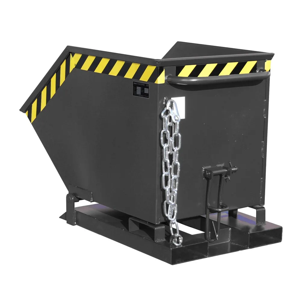 Bauer® Muldenkipper, kastenförmige Mulde, lackiert, Volumen 0,25 m³, RAL 7021 schwarzgrau