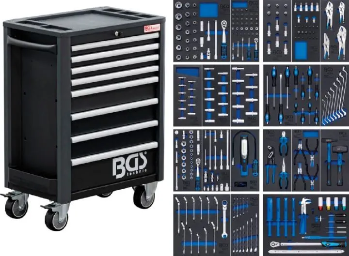 BGS Werkstattwagen 8 Schubladen mit 259 Werkzeugen Profi Exclusive