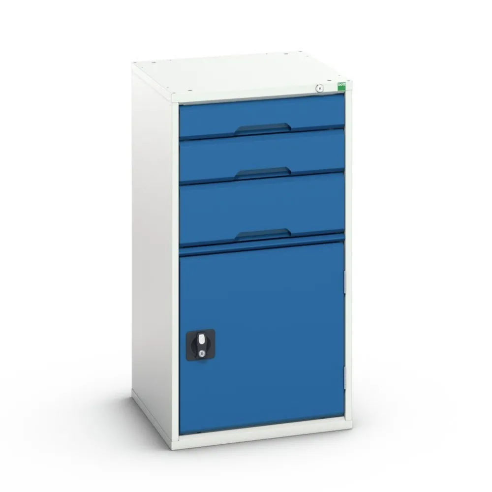 bott verso Schubladenschrank mit Flügeltür, mit 3 Schubladen und Fachboden, BxTxH: 525 x 550 x 1000 mm