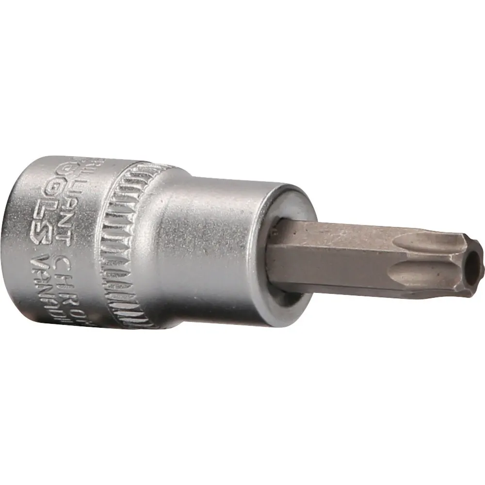 BRILLIANT TOOLS 3/8" Torx-Bit-Stecknuss, mit Stirnlochbohrung, TB40