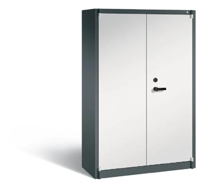 C+P Feuergeschützter Flügeltürenschrank Certos 1950 x 1200 x 500 mm in grau