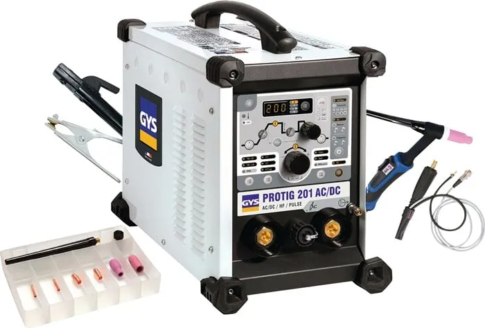 TIG-Schweißanlage PROTIG 201 AC/DC HF FV m.Zub.10 -200 A gasg.GYS