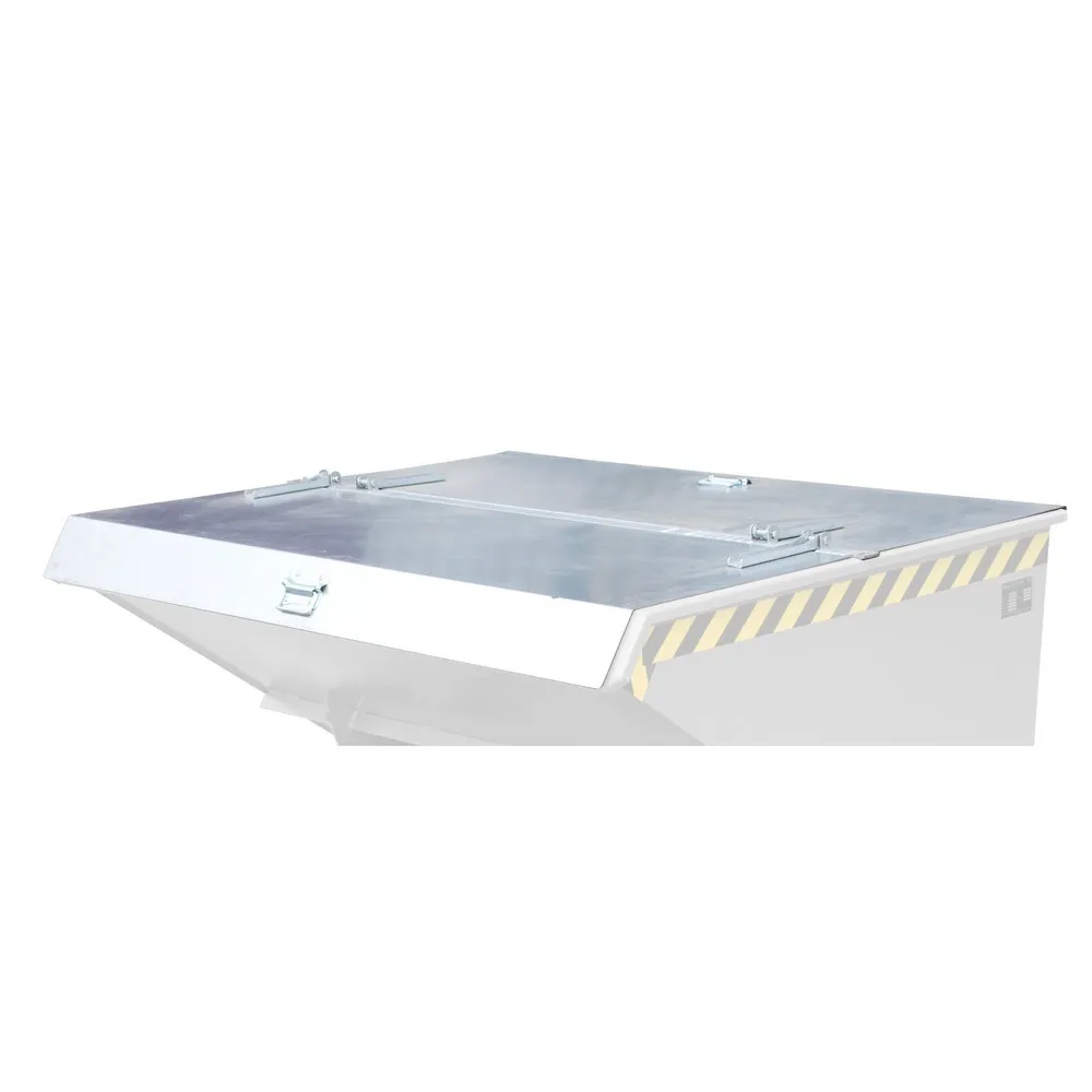 Deckel für Bauer® Kippbehälter mit automatischer Abrollmechanik, Volumen 1,2 m³, verzinkt