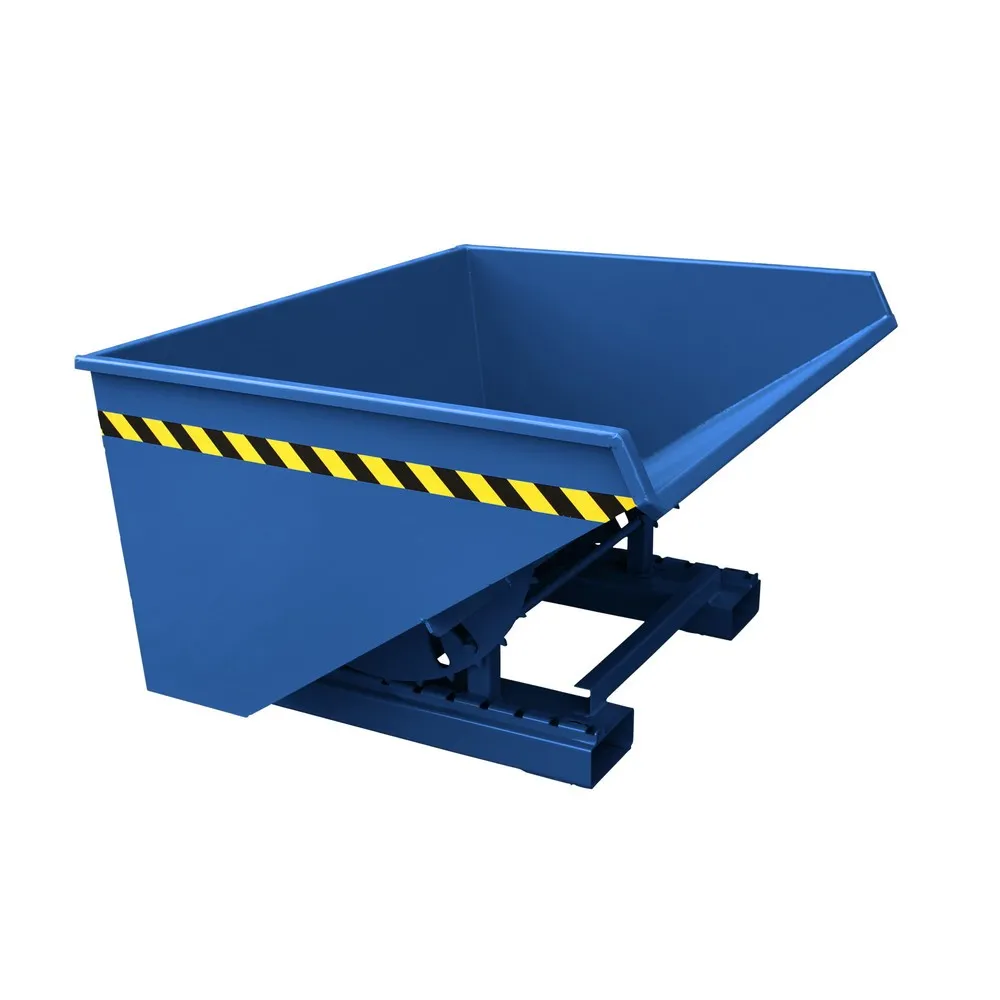 Eichinger® Schwerlast-Kippbehälter mit Abrollkufen, 1500 kg, 1250 Liter, enzianblau