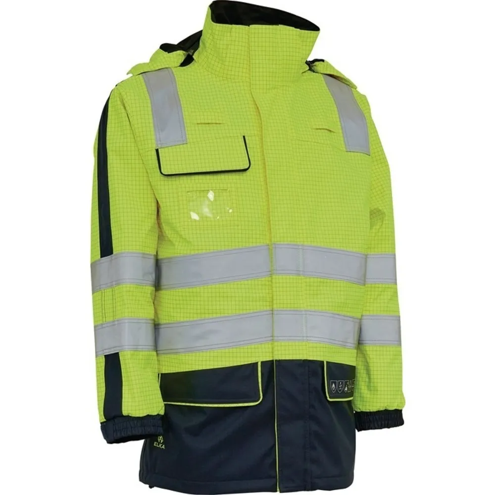 ELKA RAINWEAR Multinorm-Warnschutzjacke SECURETECH, Größe L, gelb/marineblau