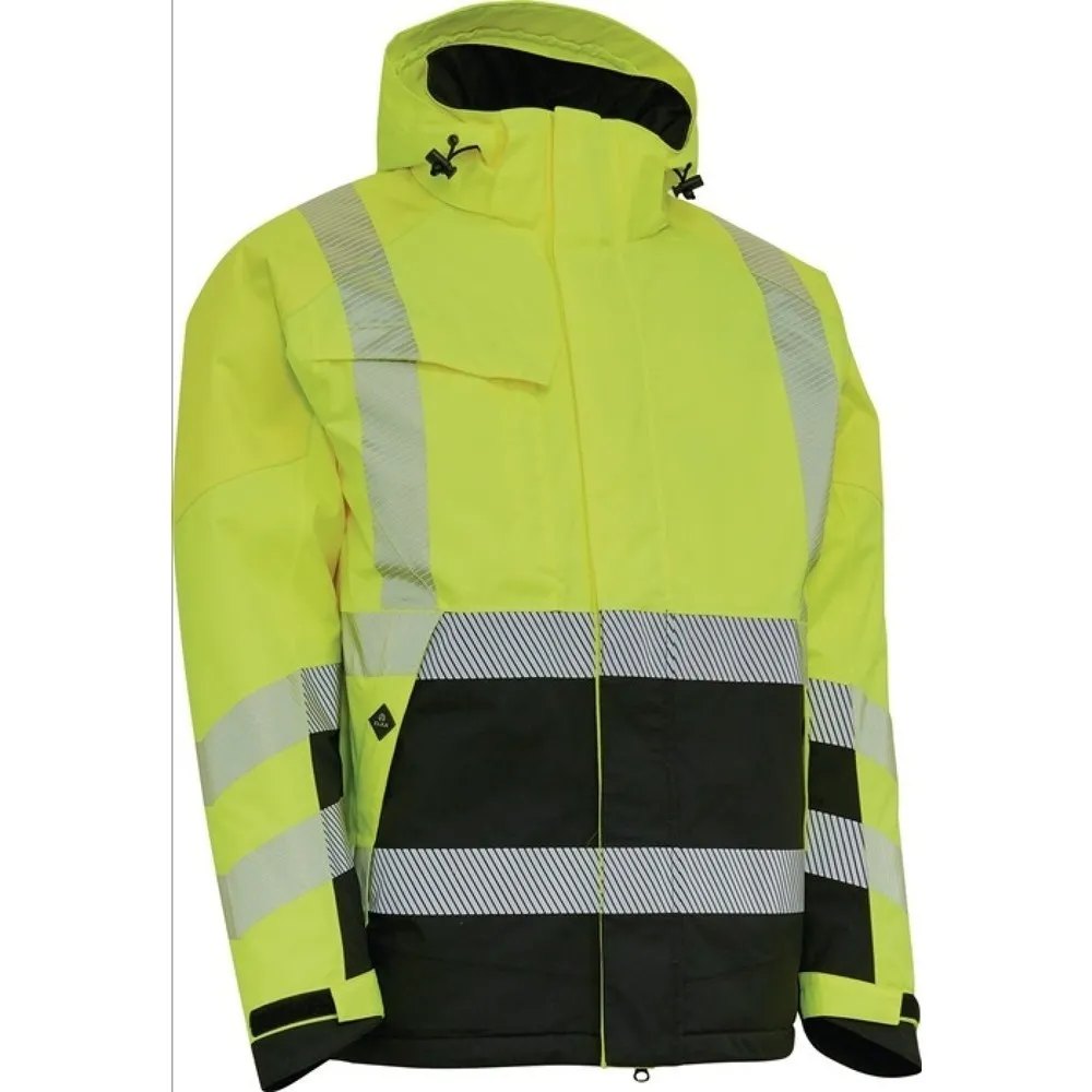 ELKA RAINWEAR Warnschutz-Winterjacke VISIBLE XTREME, Größe L, gelb/marine