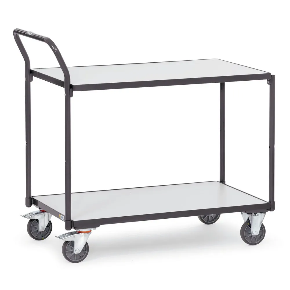 fetra® ESD-Tischwagen, TK 300 kg, 2 Ladeflächen à 600 x 1.000 mm