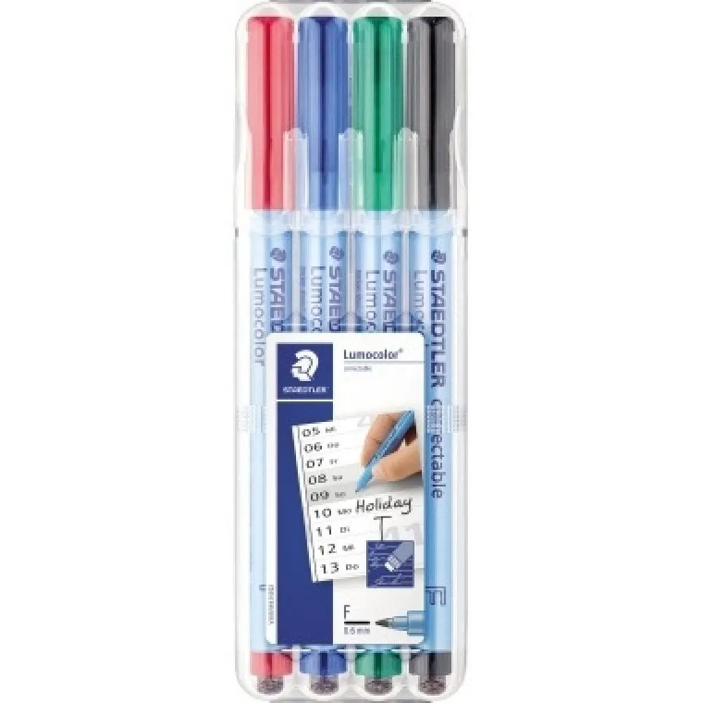 STAEDTLER Folienstift Lumocolor 305F WP4-1 F f. sort. 4 St./Pack