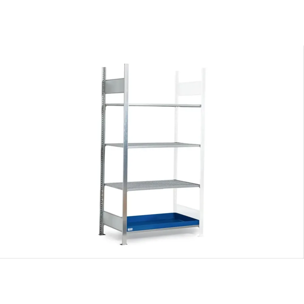 Gefahrstoffregal GRG 1060, 3 Gitterroste, 1 Auffangwanne à 30 l, FL 200 kg, Anbaufeld