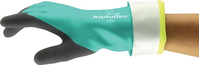 Chemiehandschuh AlphaTec 58-735 Gr.9 grün EN 388,EN 374 PSA III ANSELL