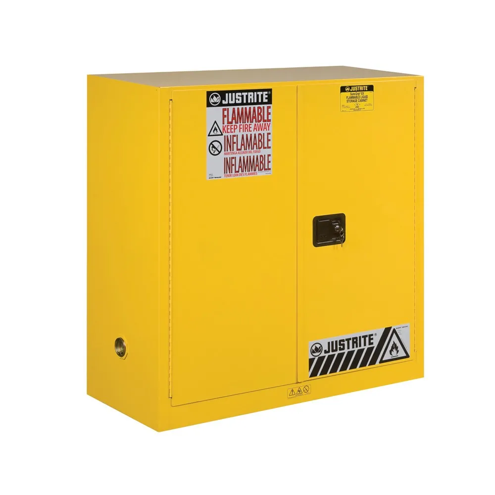 Justrite® Brandschutzschrank Classic Sure-Grip® FM, HxBxT 1.120 x 1.090 x 460 mm, 1 Fachboden, manuell schließend