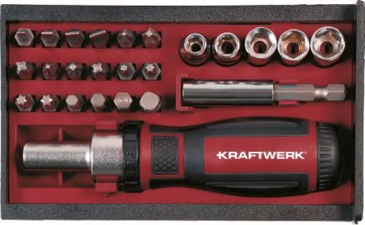 Kraftwerk Ratschen Schraubendreher Bit Box 1/4 Zoll 25 teilig