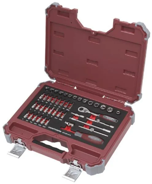Kraftwerk Steckschlüssel Satz 1/4 Zoll 44 teilig im Koffer