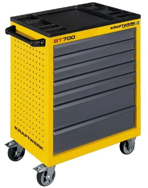 Kraftwerk Werkstattwagen BT700 in gelb 60/40 mit 7 Schubladen