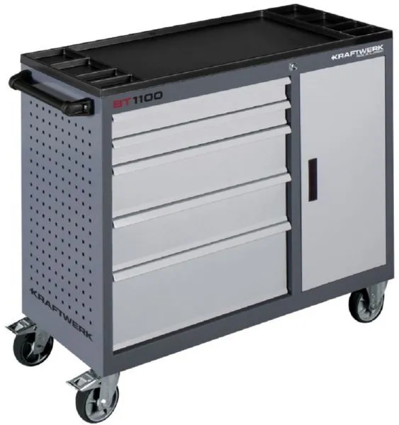 Kraftwerk Werkstattwagen BT1100 60/40 5 Schubladen und 1 Schrank ohne Werkzeuge