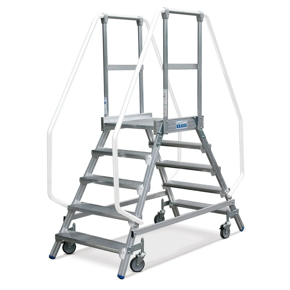KRAUSE® STABILO Podesttreppe, 2-seitig, verfahrbar, Standhöhe 0,95 m