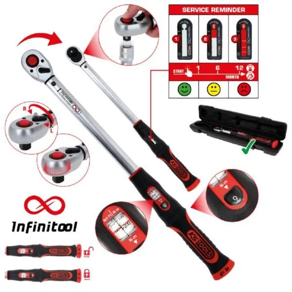 KS Tools INFINITOOL Ratschen Drehmomentschlüssel 200-1000 Nm 1 Zoll