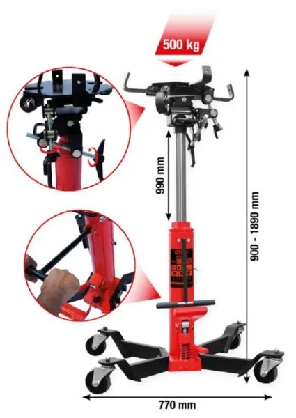 KS Tools Getriebeheber performance Hydraulik mit Tisch 500 kg