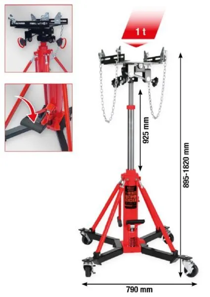 KS Tools Getriebeheber performance Hydraulik mit Tisch 1000 kg
