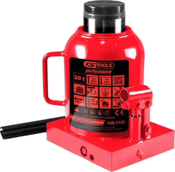 KS Tools Hydraulischer Flaschenwagenheber 50000 kg Hubhöhe 265 bis 425 mm