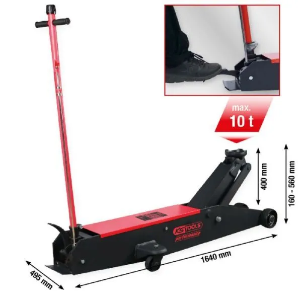 KS Tools Stahl Wagenheber performance Hydraulischer 10000 kg Hubhöhe 160 - 560 mm