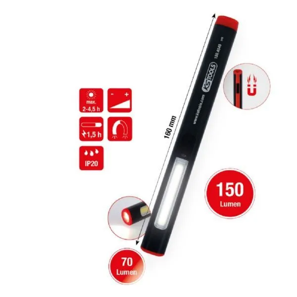 KS Tools LED-Stiftlampe UltimateBEAM Aluminium Li-Ion 150 Lumen