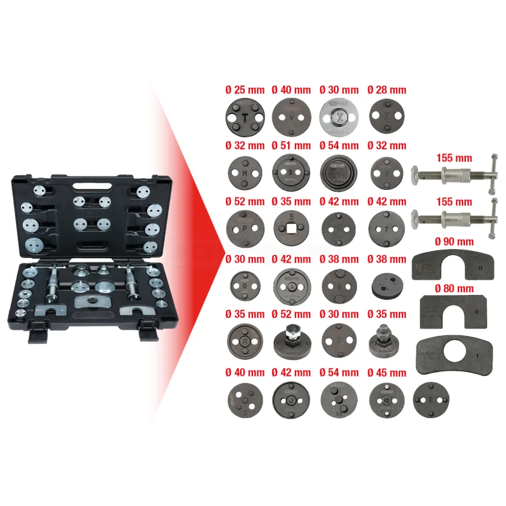 KS Tools Bremskolben-Rückstell-Werkzeug-Satz, 30-tlg - 150.2030