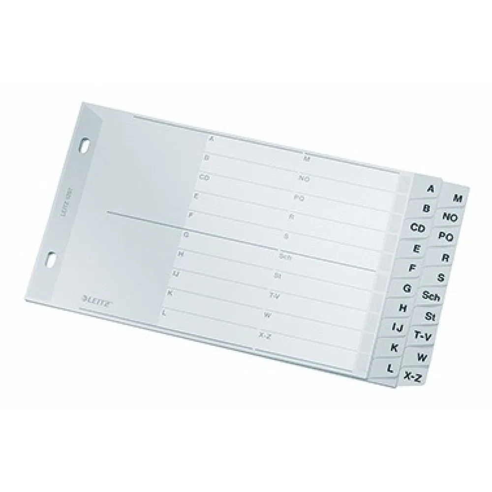 Leitz Register 12670000 DIN A5 quer A-Z 20Bl. PP grau