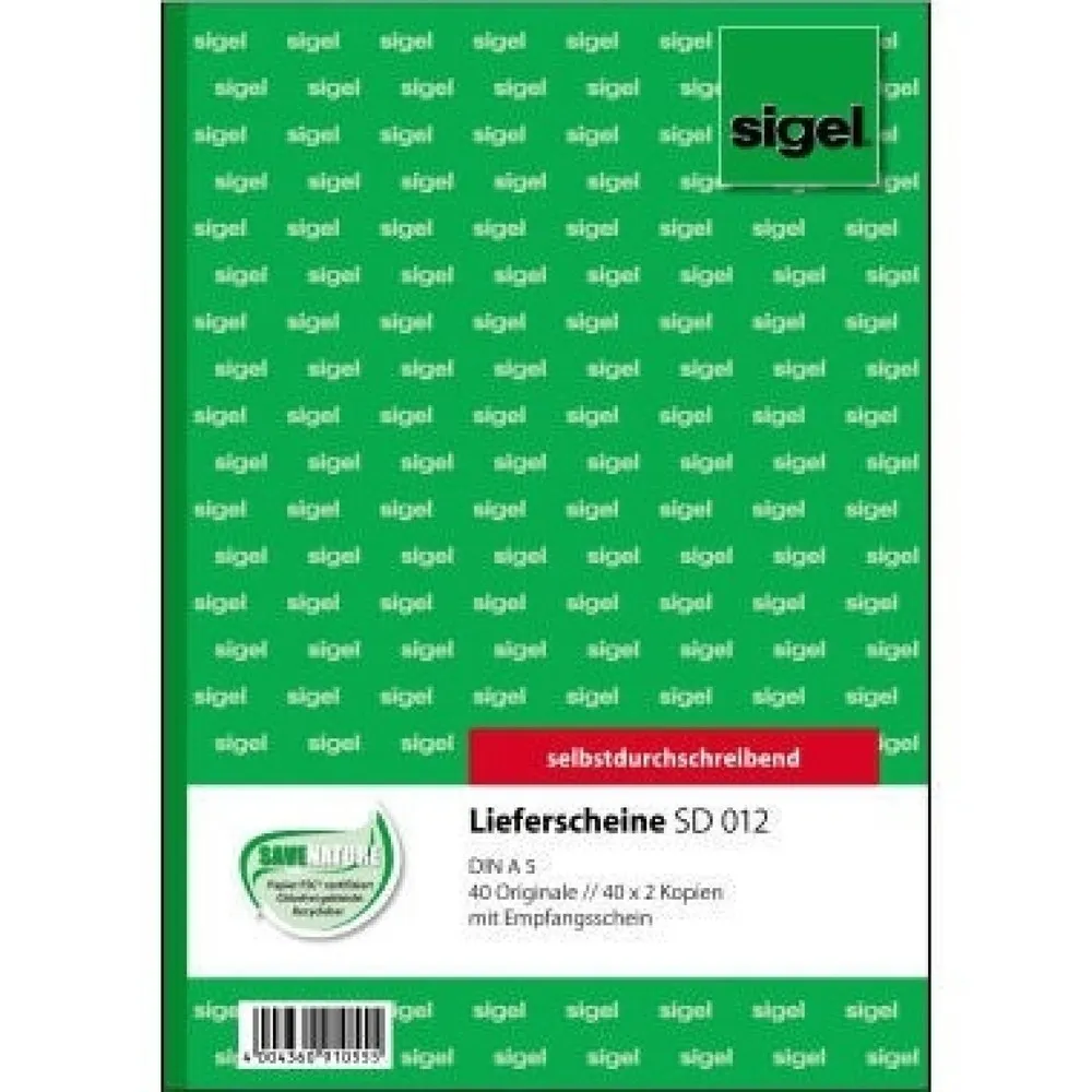 Sigel Lieferschein SD012 DIN A5 selbstdurchschreibend 3x40Blatt