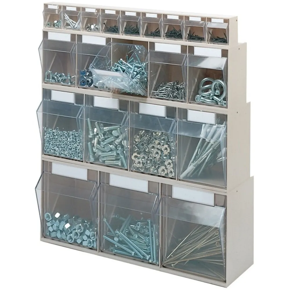 LOCKWEILER Klarsichtmagazin, 6 x B, H113xB600xT91mm, Kunststoff beige