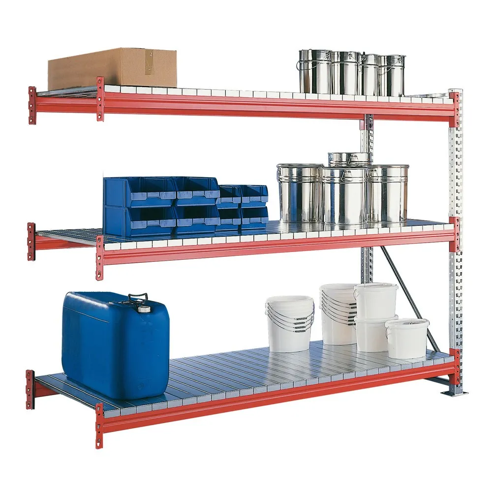META Weitspannregal, mit Stahlpaneelen, AF, verzinkt/rotorange, HxBxT 2.200 x 2.225 x 800 mm