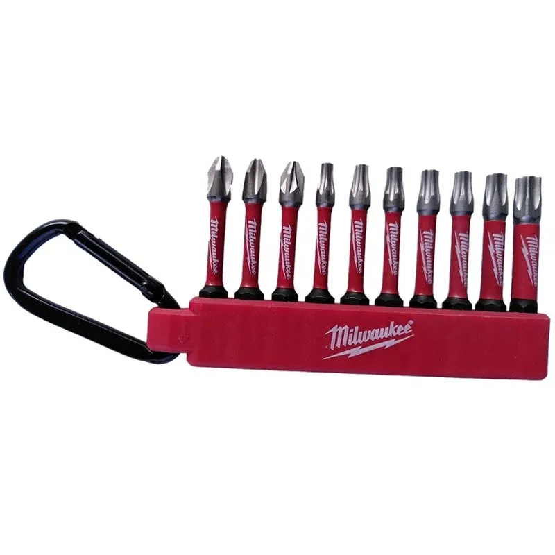 Milwaukee SHOCKWAVE Bitset mit Karabiner 10-teilig 4932480941