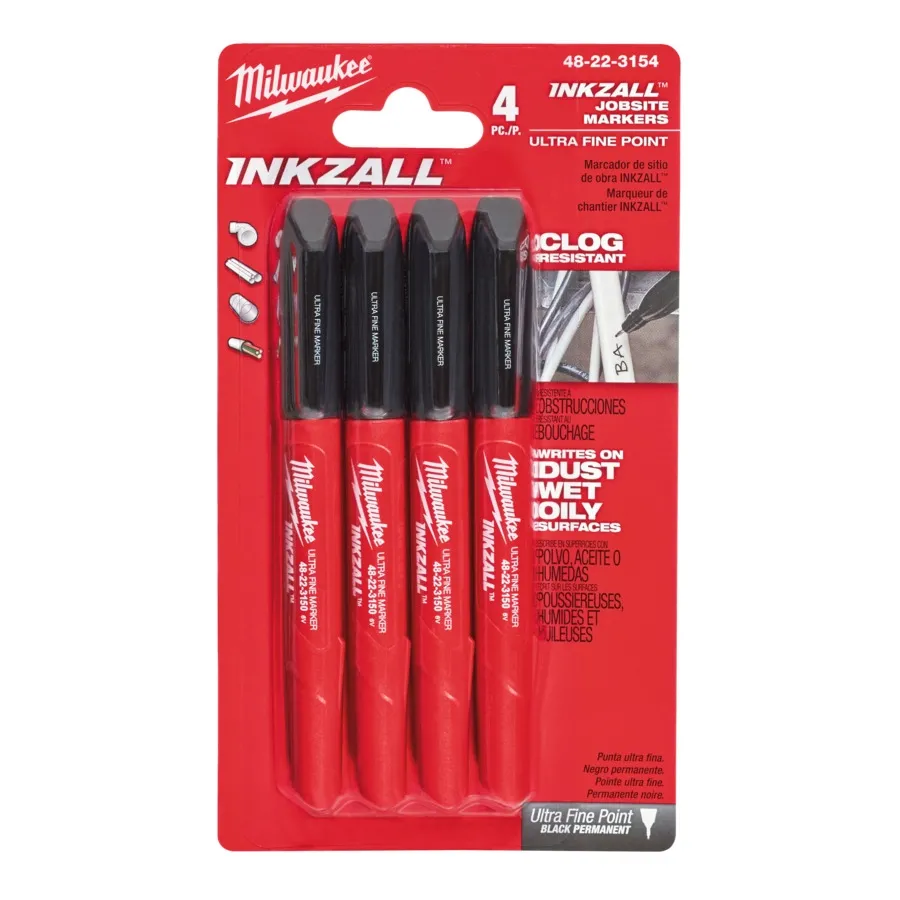 Milwaukee INKZALL Feine Marker schwarz, 4 St.