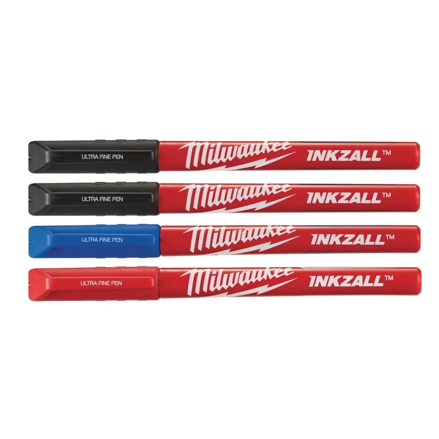 Milwaukee INKZALL Fineliner 2x schwarz, rot, blau, 4 St.