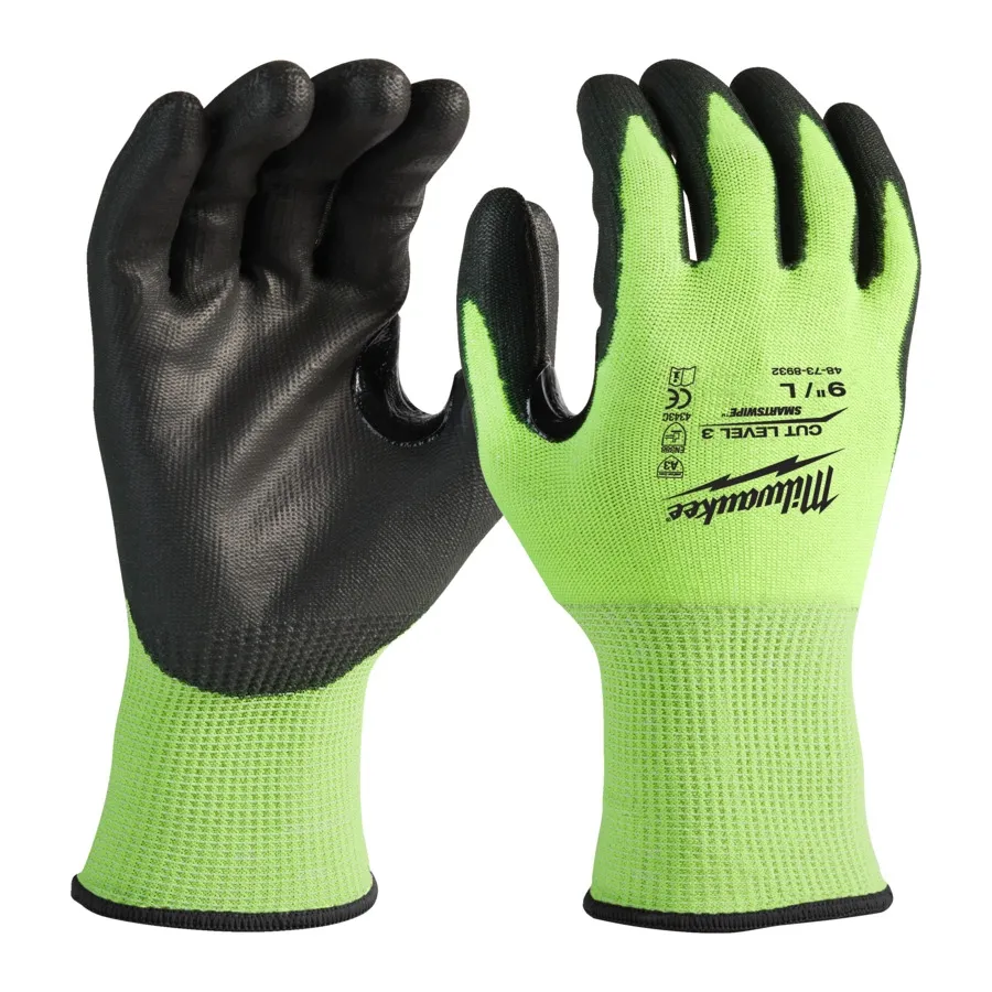 Milwaukee Hi-Vis Schnittschutzhandschuhe Klasse 3/C Größe 9 (L) 144er Pack