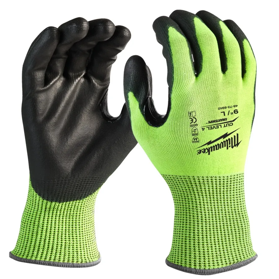 Milwaukee Hi-Vis Schnittschutzhandschuhe Klasse 4/D Größe 7 (S)
