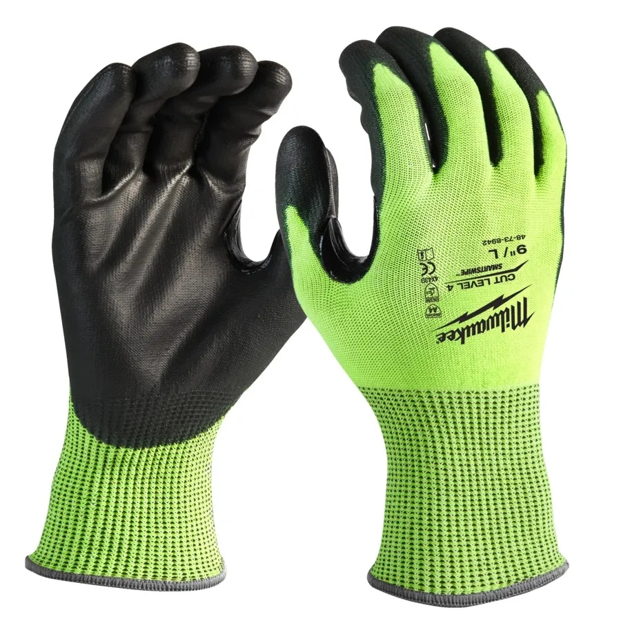 Milwaukee Hi-Vis Schnittschutzhandschuhe Klasse 4/D Größe 10 (XL)