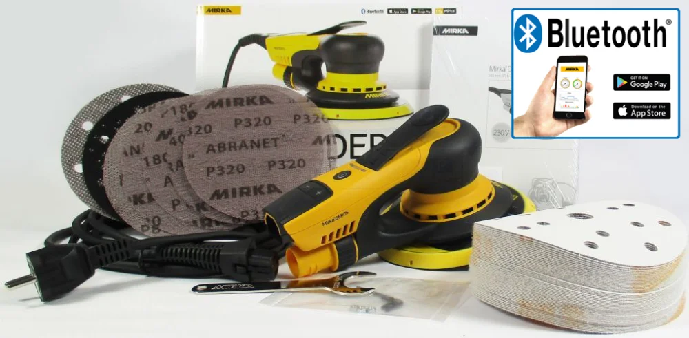 MIRKA DEROS 650CV Elektro-Exzenterschleifer 150mm Hub 5mm + 50 Schleifscheiben